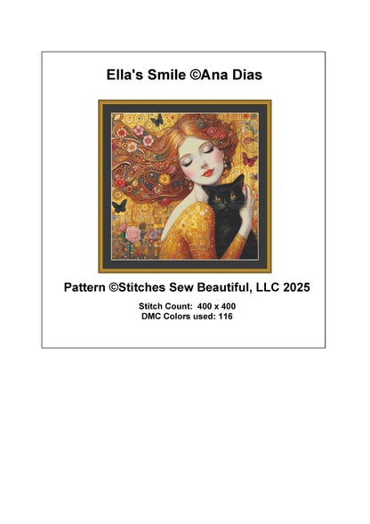 Ella's Smile counted cross stitch pattern by Ana Dias