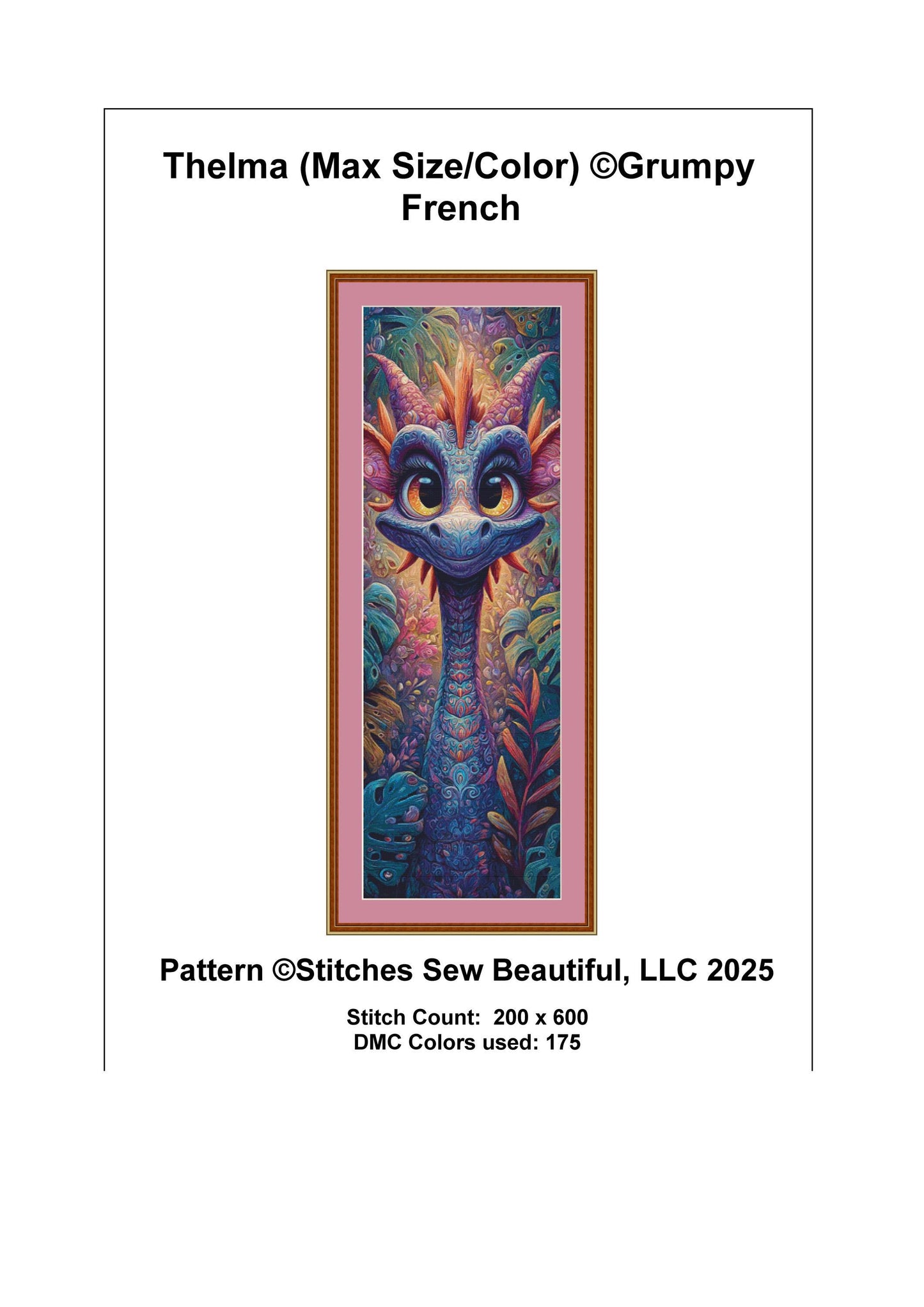 Thelma (Max Size/Color) counted cross stitch pattern by Grumpy French