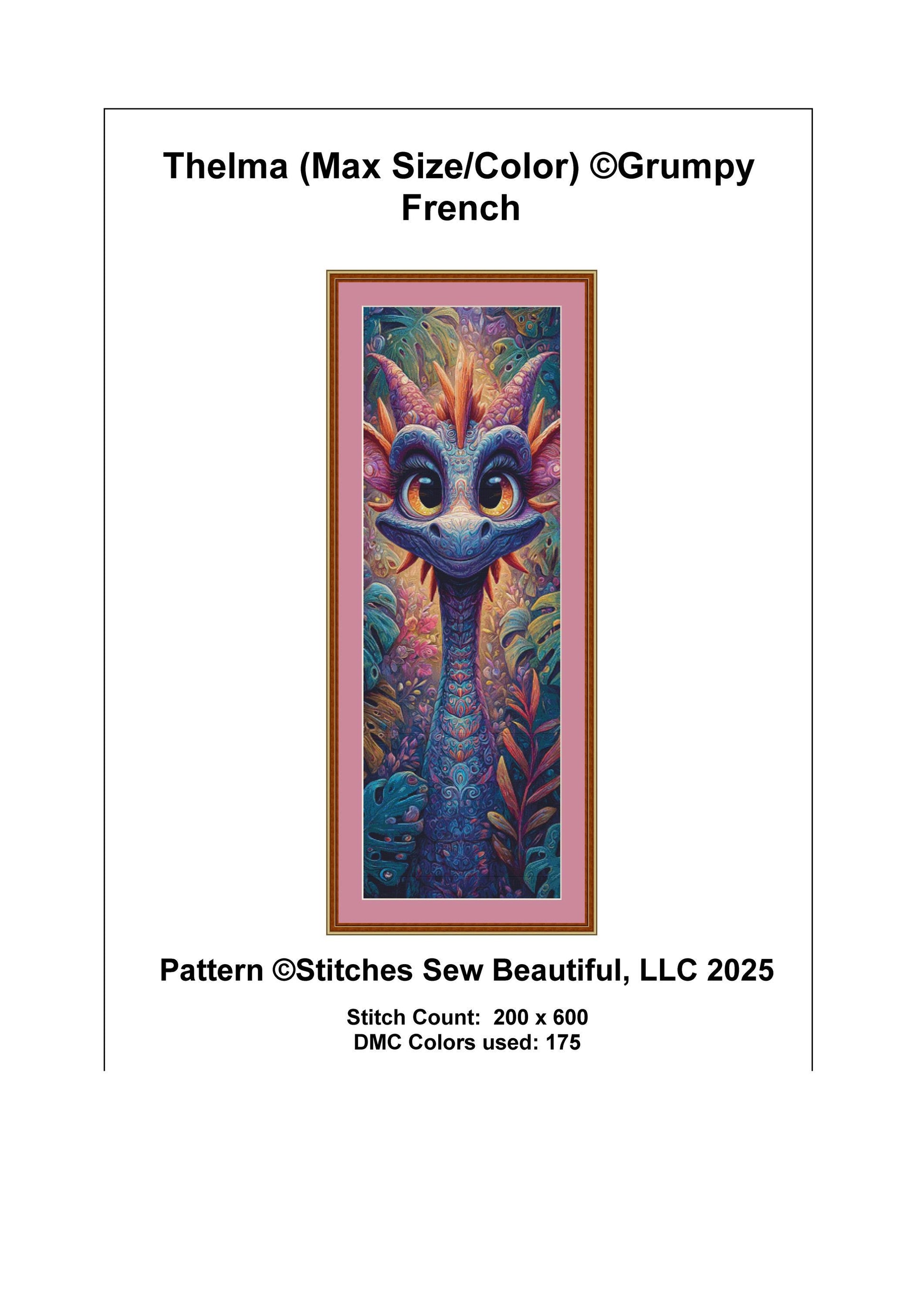 Thelma (Max Size/Color) counted cross stitch pattern by Grumpy French