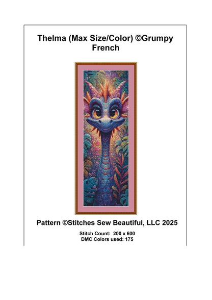 Thelma (Max Size/Color) counted cross stitch pattern by Grumpy French