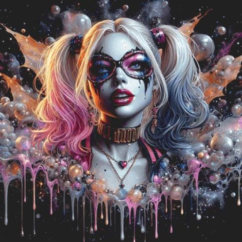 Emo Villain Girl 1 counted cross stitch pattern by Clarissa Design Studio