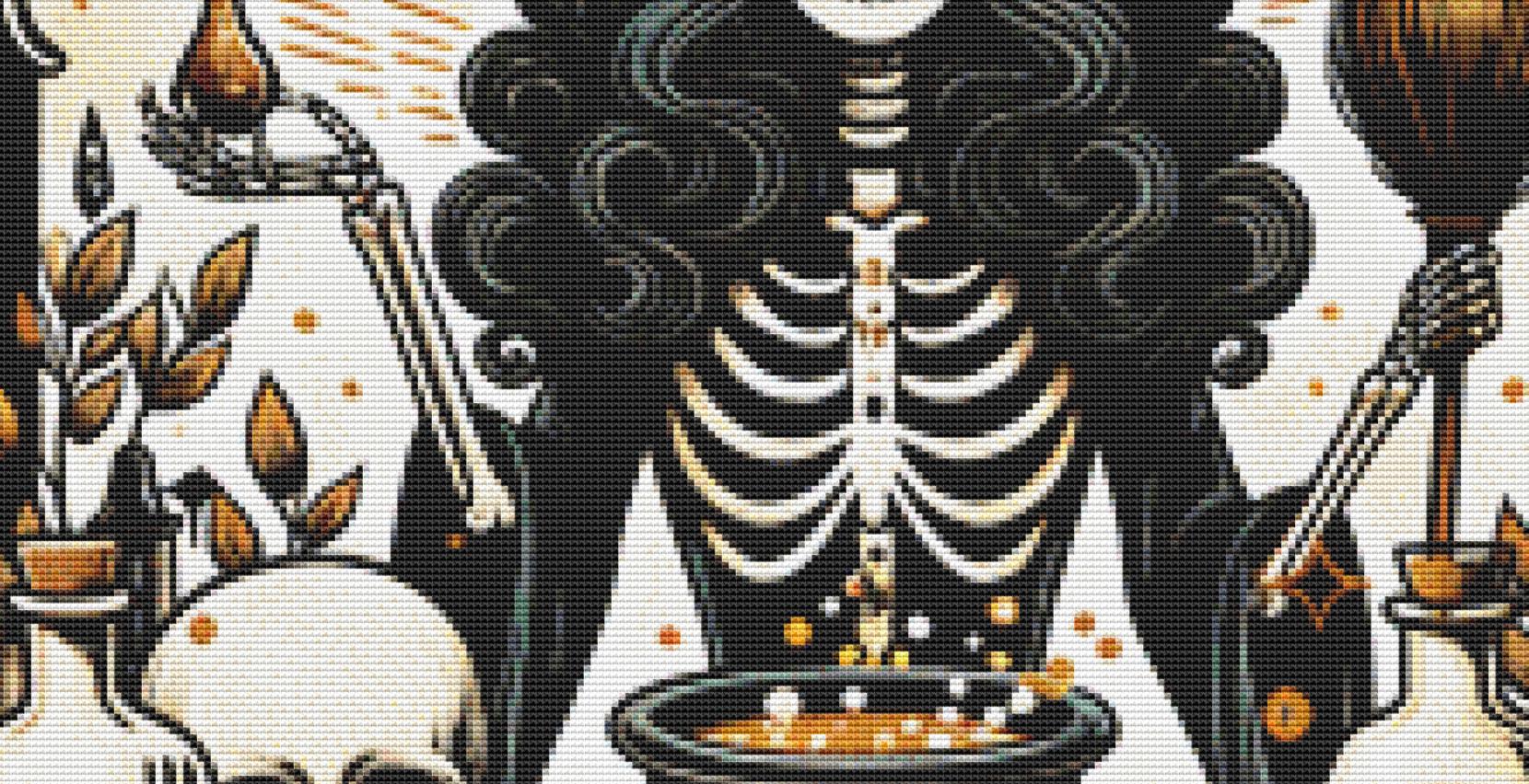 Salem Massachusetts Apothecary counted cross stitch pattern by Pixel Paige Studios