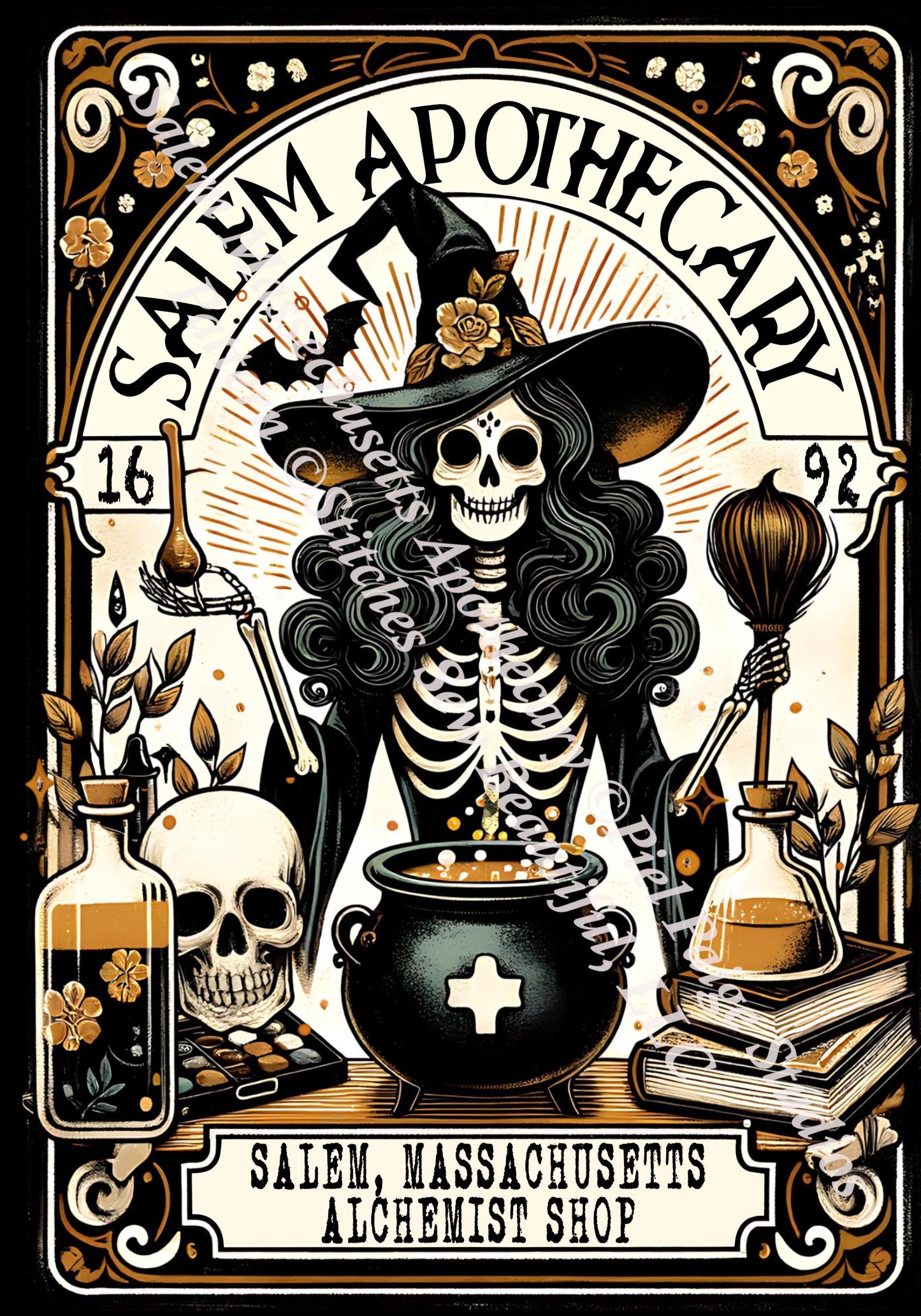 Salem Massachusetts Apothecary counted cross stitch pattern by Pixel Paige Studios