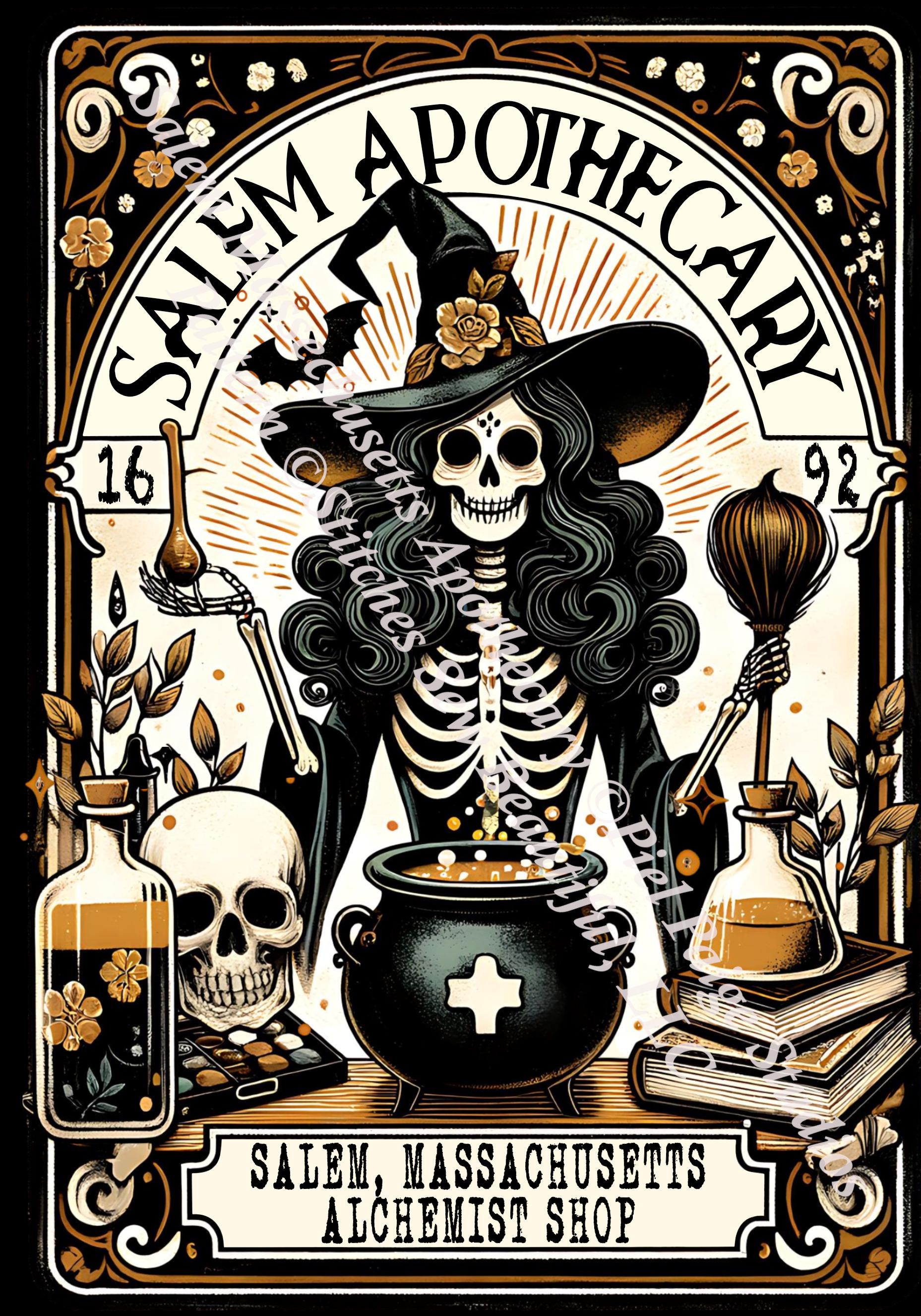 Salem Massachusetts Apothecary counted cross stitch pattern by Pixel Paige Studios