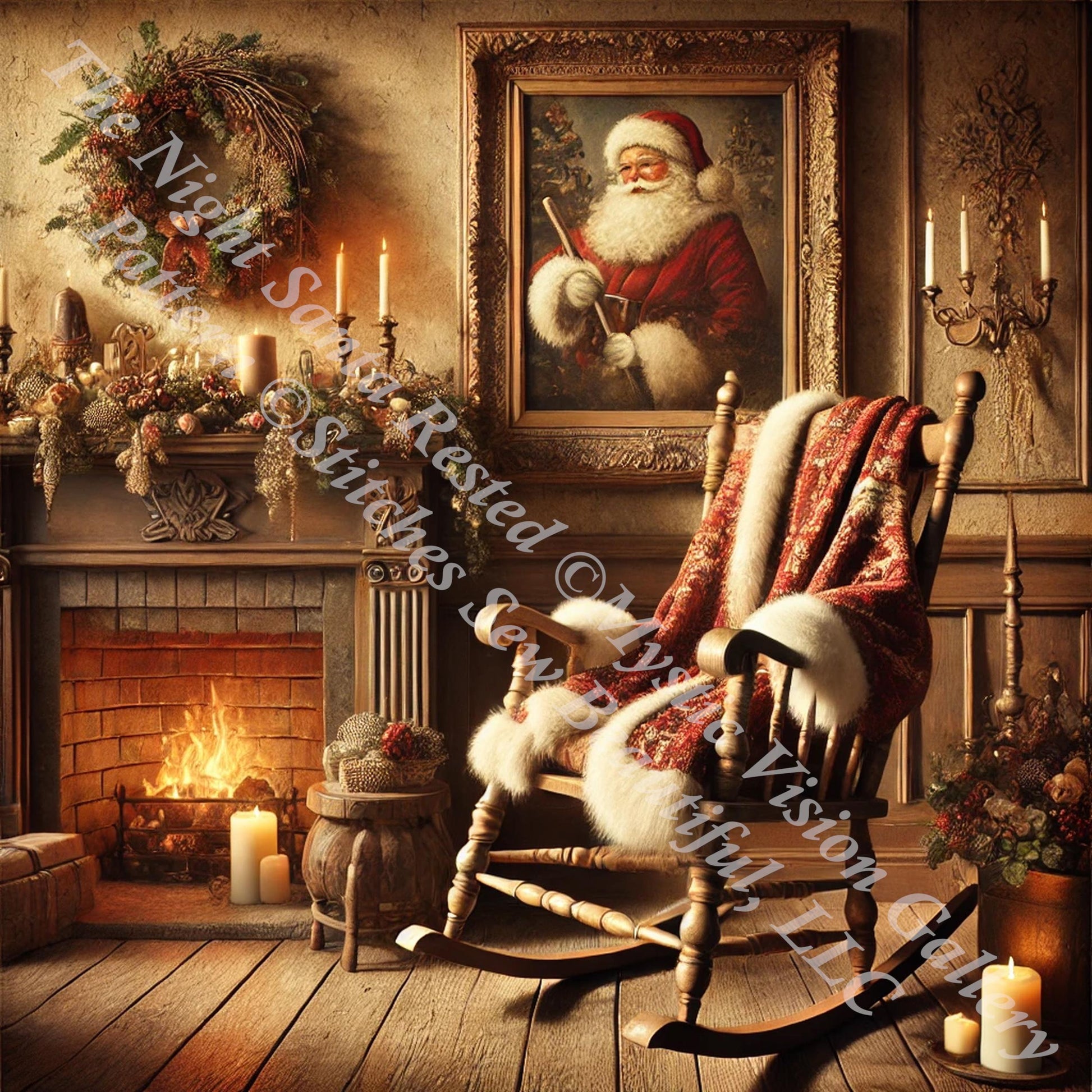The Night Santa Rested counted cross stitch pattern by Mystic Vision Gallery