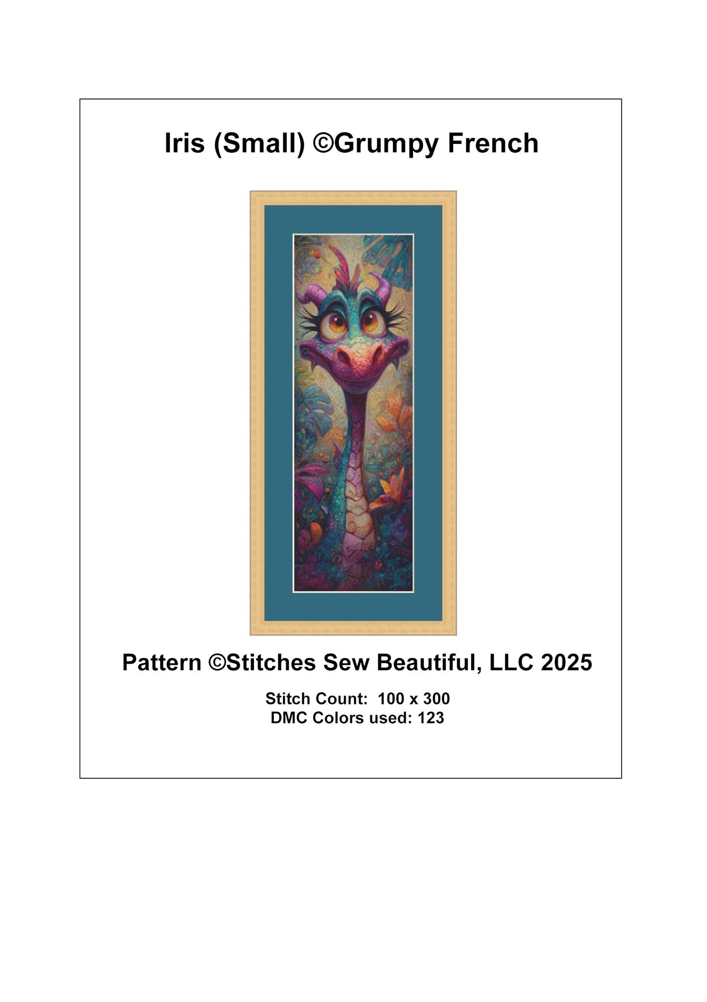 Iris (Small) counted cross stitch pattern by Grumpy French