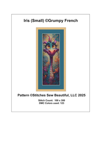 Iris (Small) counted cross stitch pattern by Grumpy French