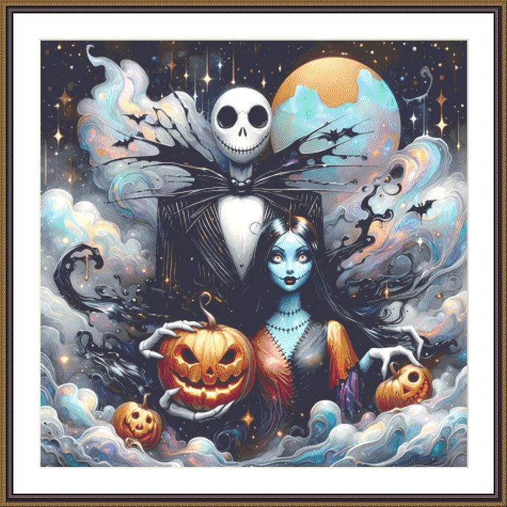 Jack and Sally counted cross stitch pattern by Clarissa Design Studio