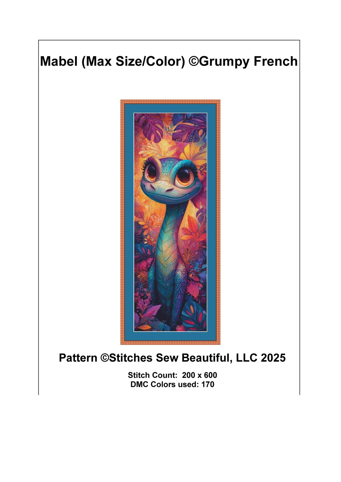 Mabel (Max Size/Color) counted cross stitch pattern by Grumpy French