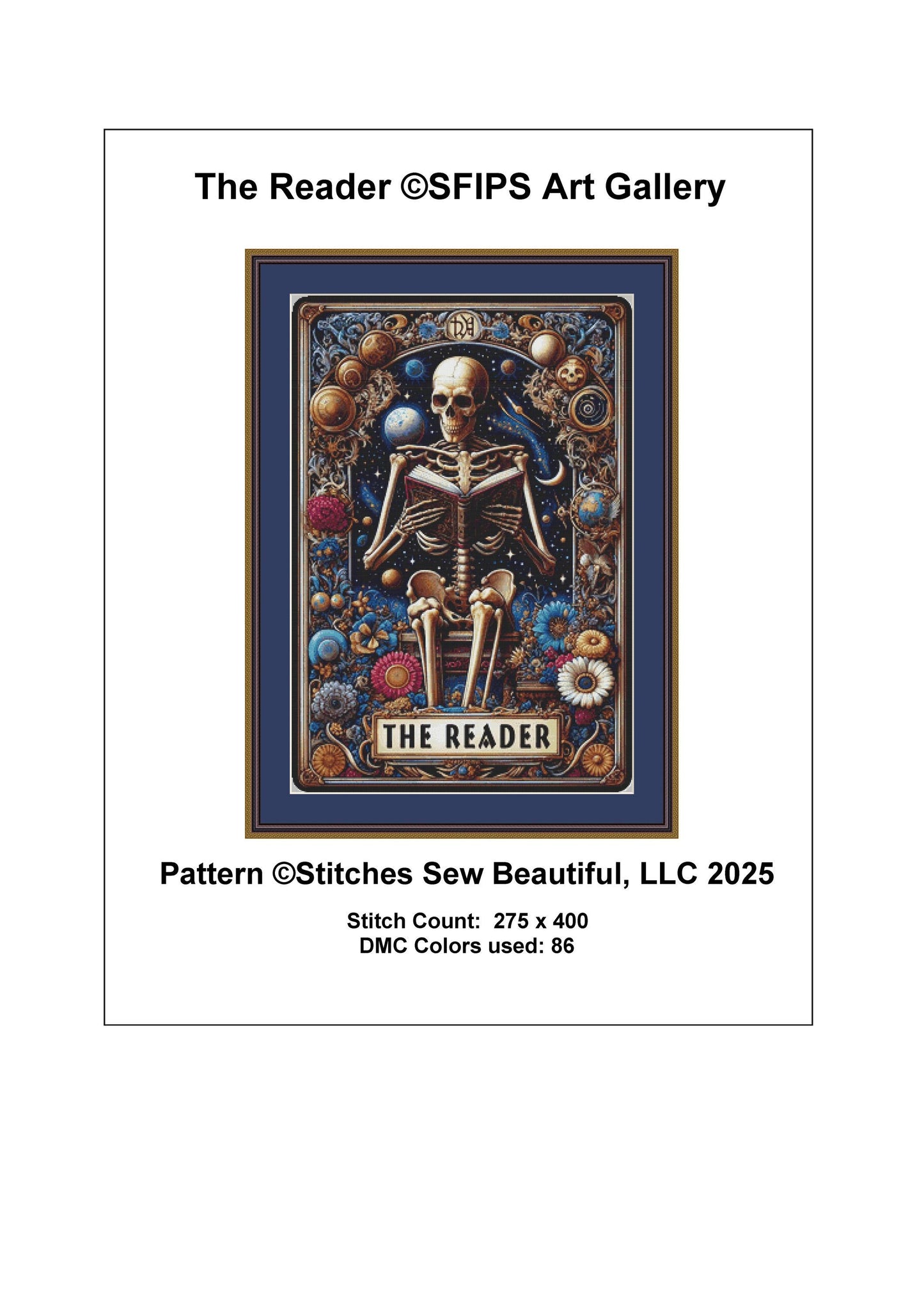 The Reader counted cross stitch pattern by SFIPS Art Gallery