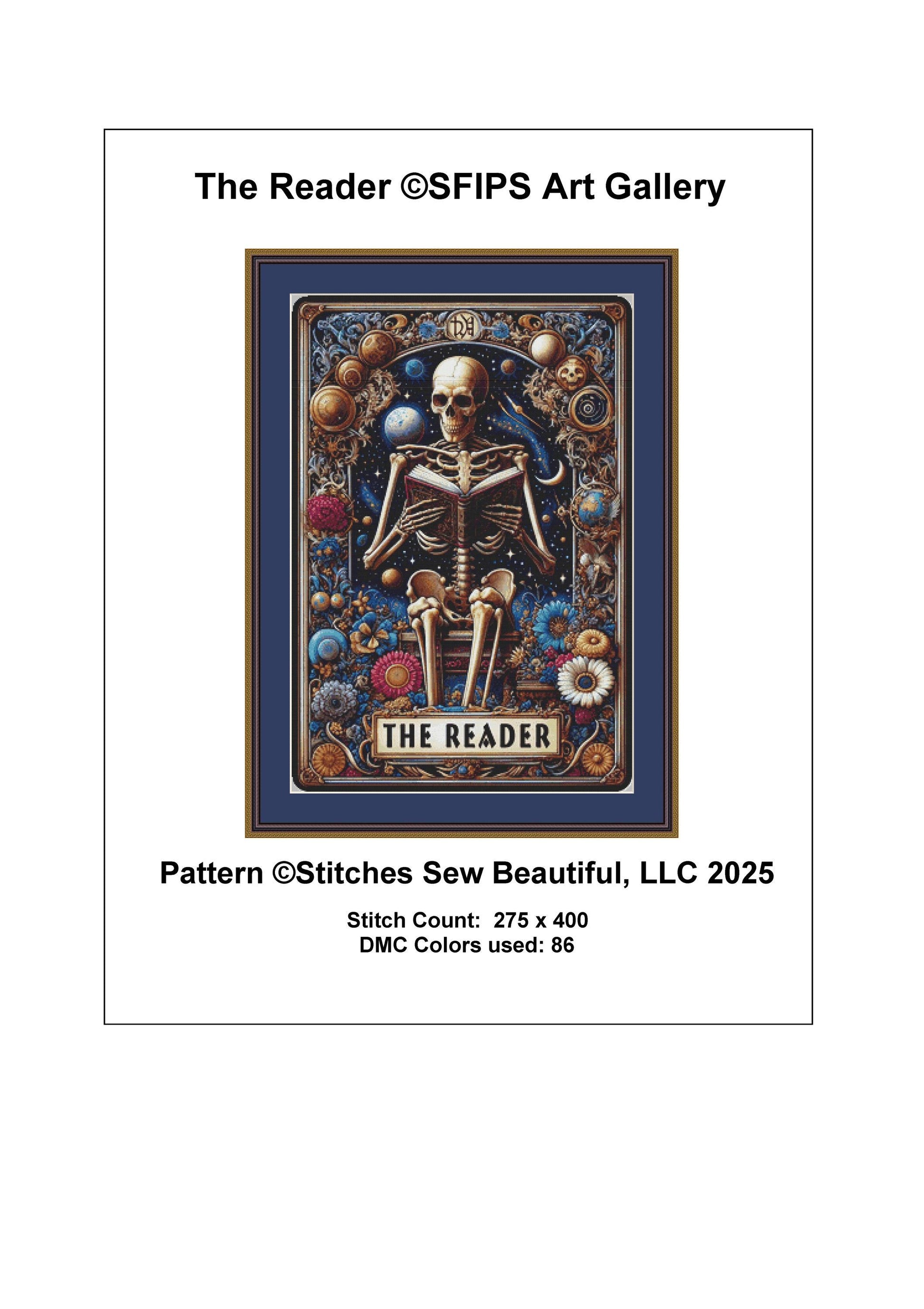 The Reader counted cross stitch pattern by SFIPS Art Gallery