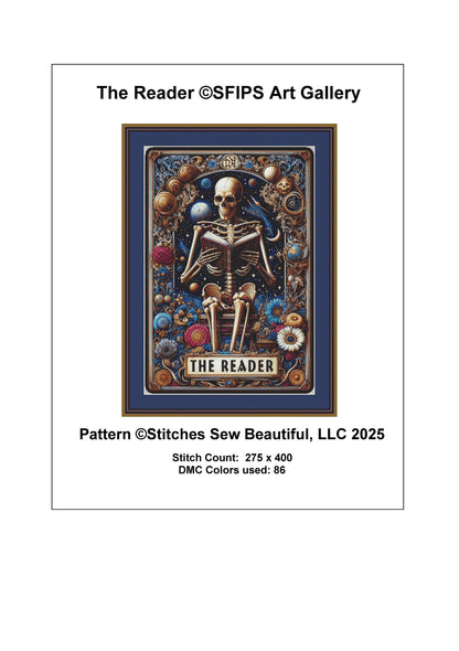 The Reader counted cross stitch pattern by SFIPS Art Gallery