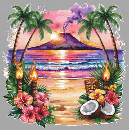 Aloha counted cross stitch pattern Whimsical Art Graphics