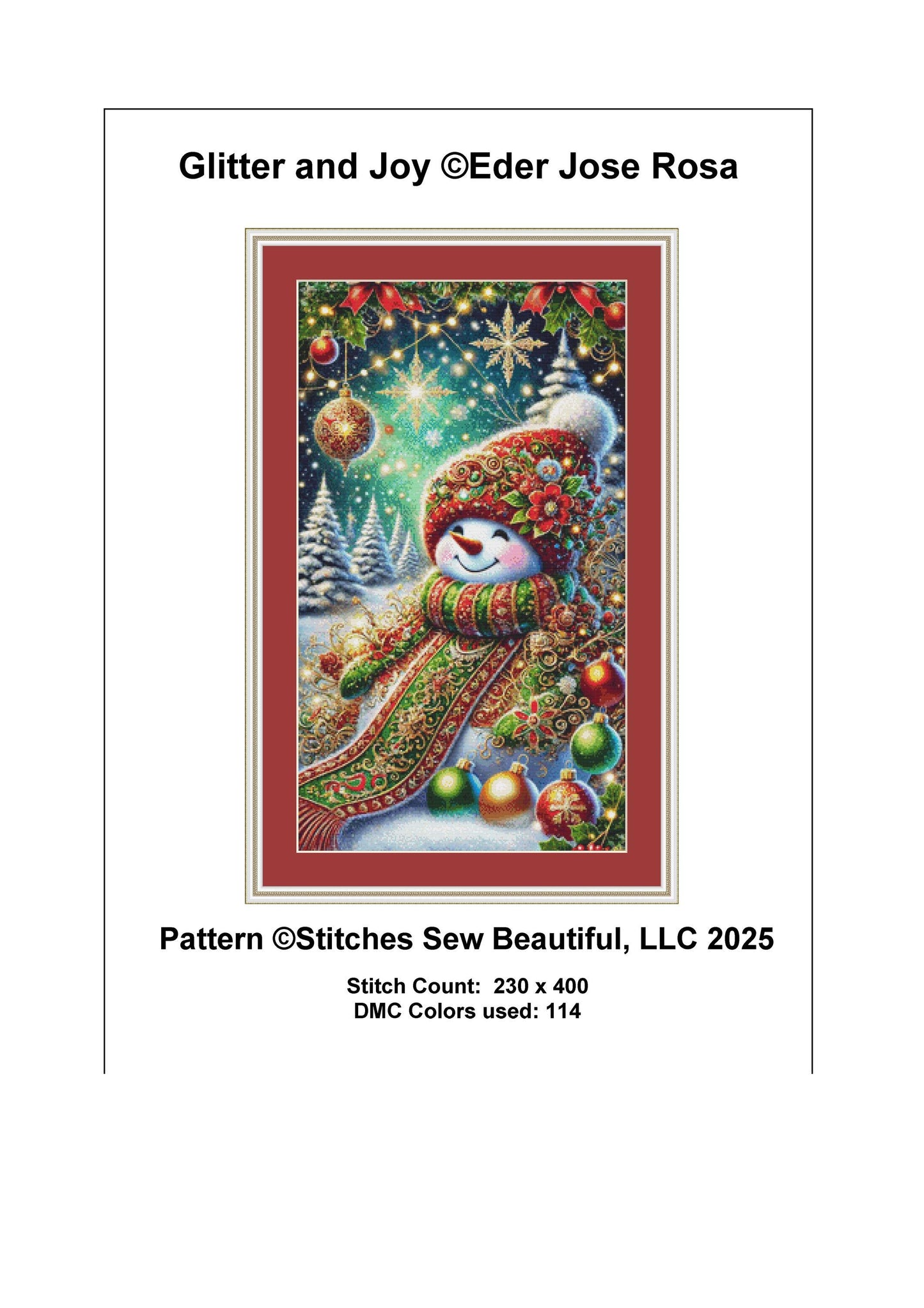 Glitter and Joy counted cross stitch pattern by Eder Jose Rosa