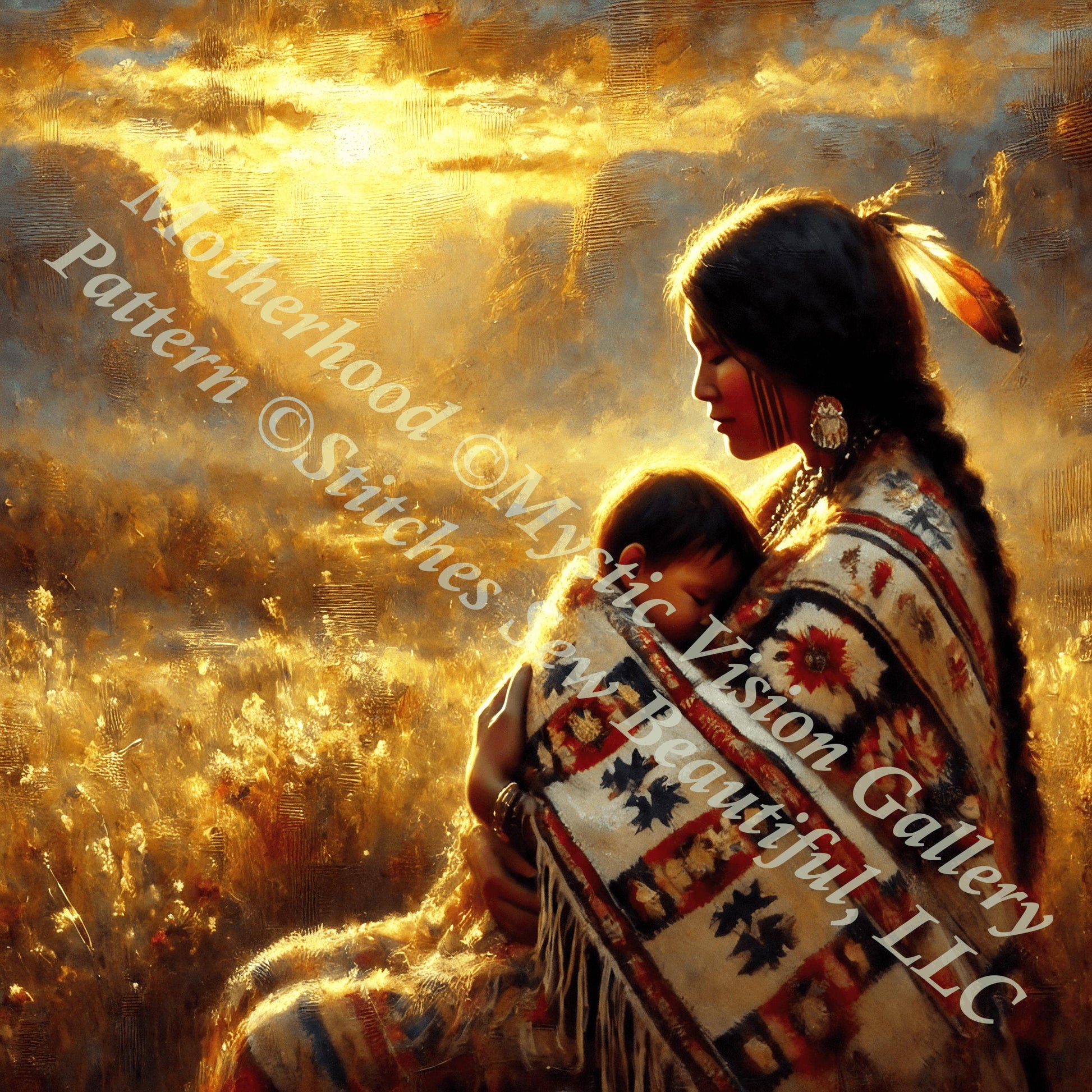 Motherhood counted cross stitch pattern by Mystic Vision Gallery