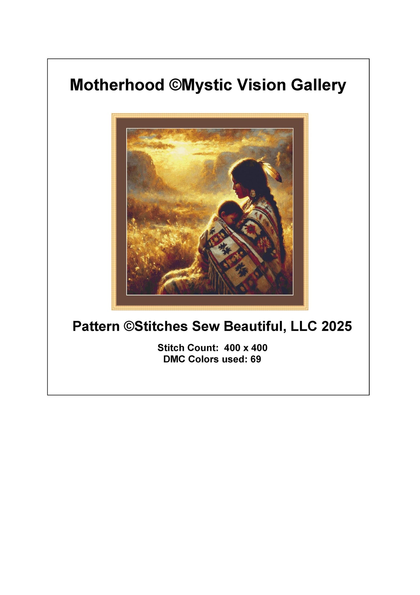 Motherhood counted cross stitch pattern by Mystic Vision Gallery