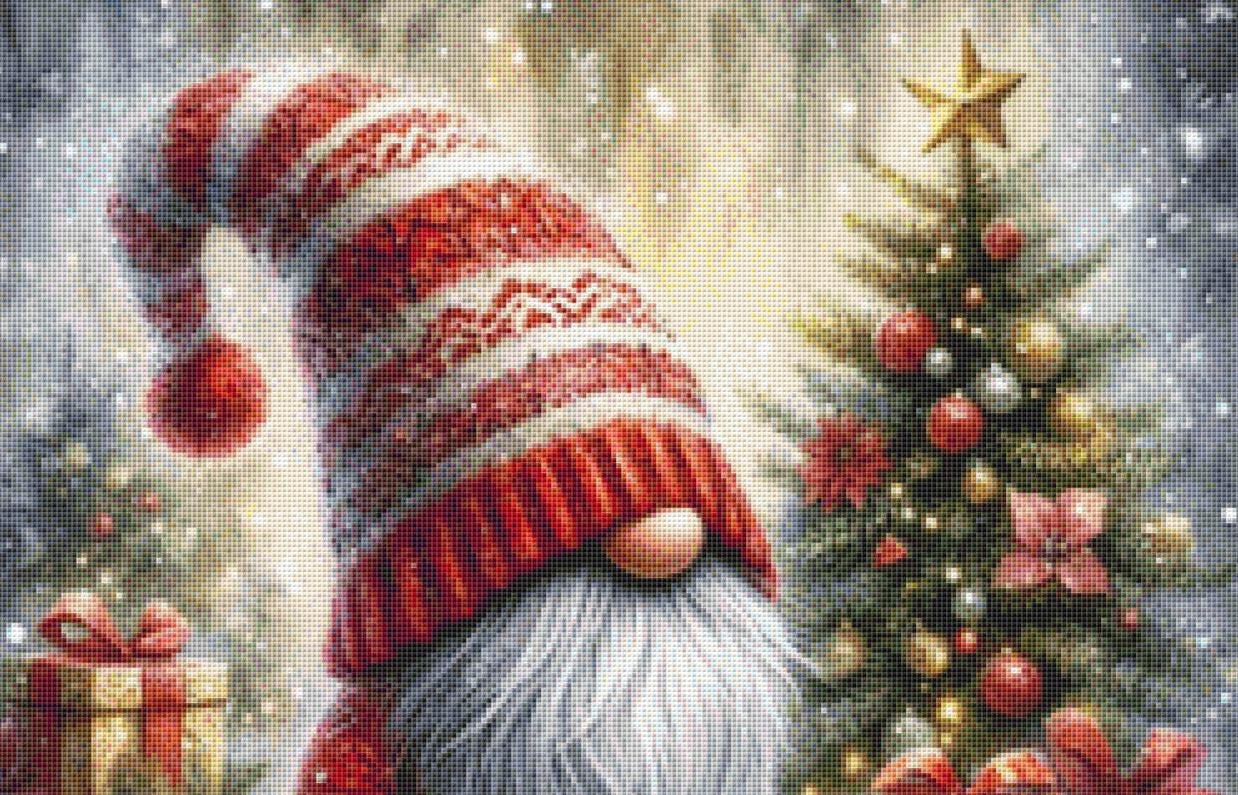 Santa's Little Helper (Small) counted cross stitch pattern by Inrgid Jean AI Art