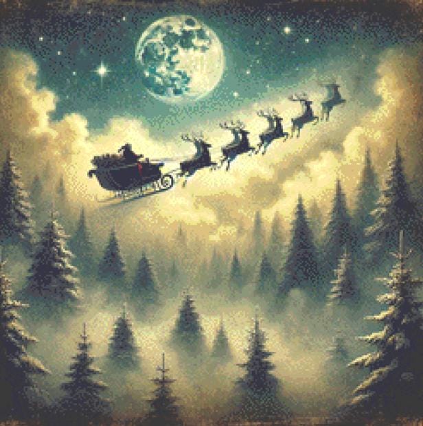 Christmas Eve (Small) counted cross stitch pattern by Mystic Vision Gallery
