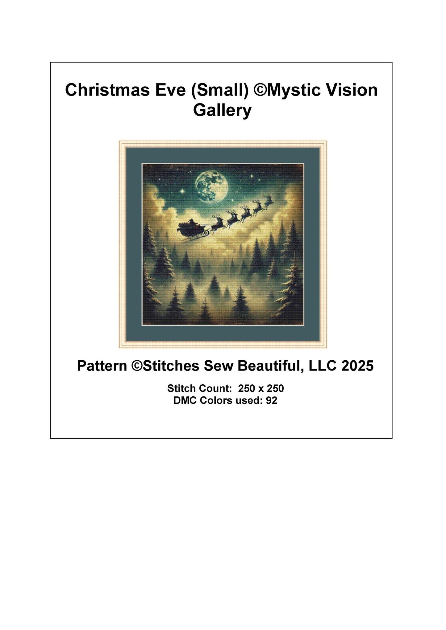 Christmas Eve (Small) counted cross stitch pattern by Mystic Vision Gallery