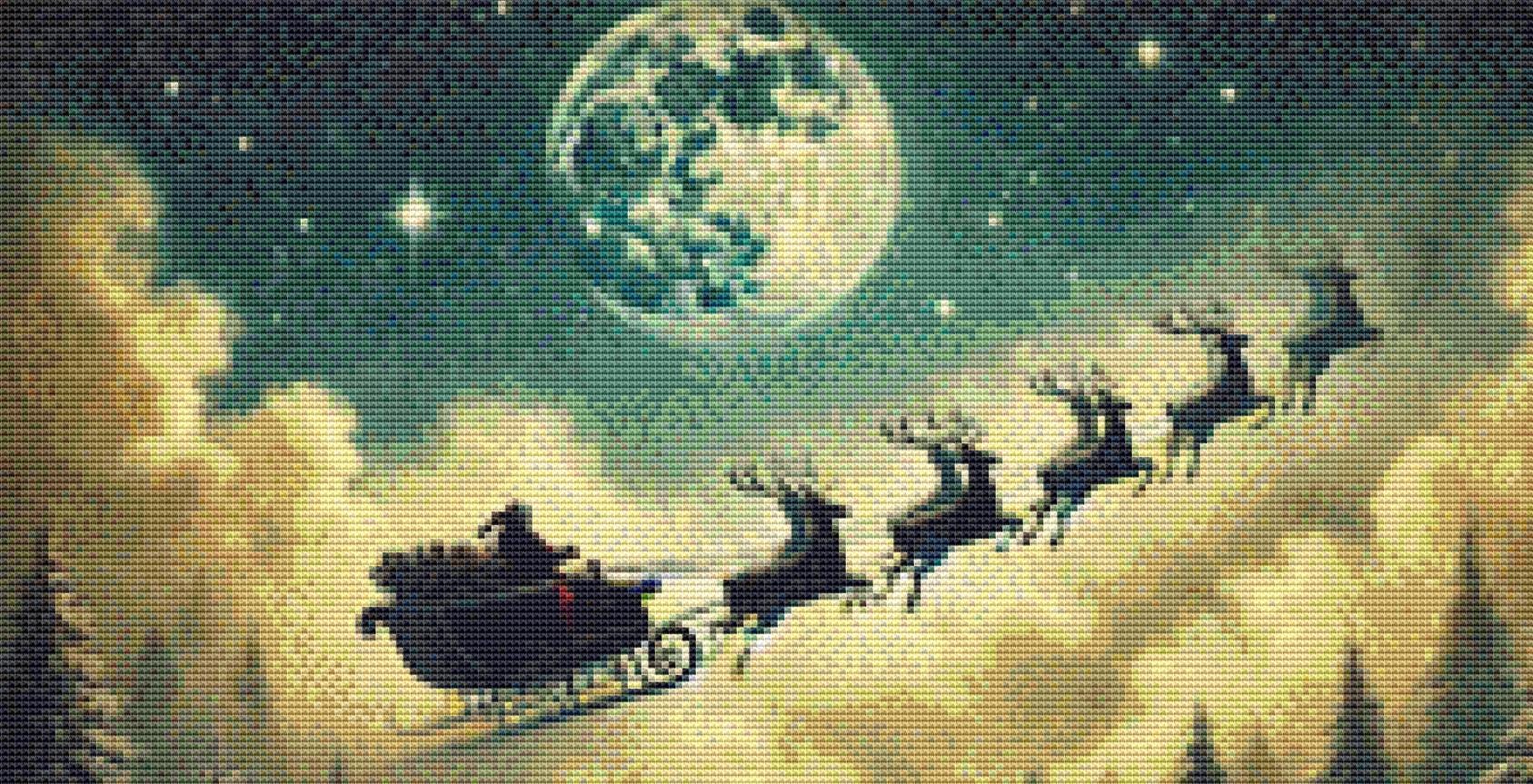 Christmas Eve (Small) counted cross stitch pattern by Mystic Vision Gallery