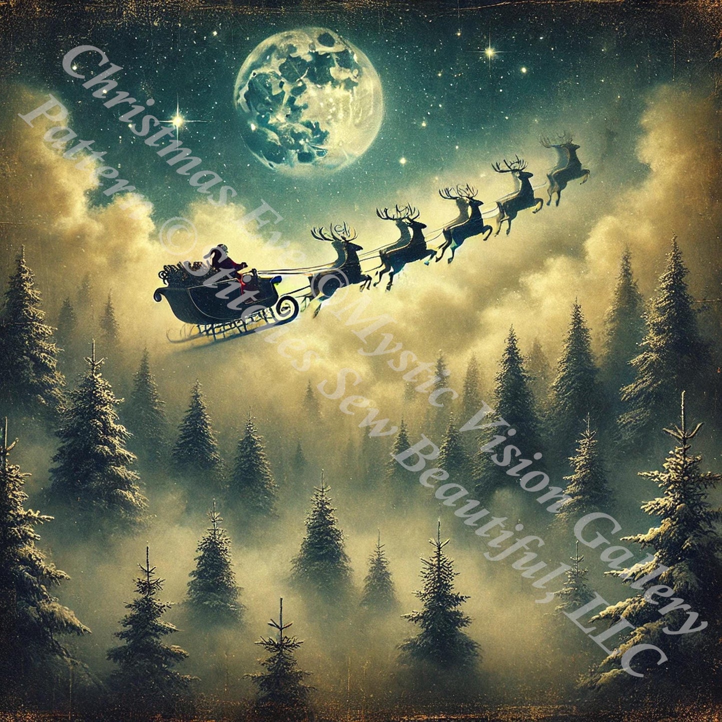 Christmas Eve (Small) counted cross stitch pattern by Mystic Vision Gallery