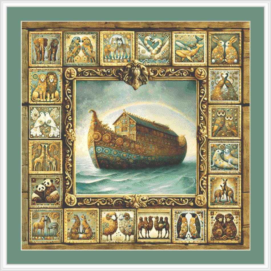 Noah's Ark counted cross stitch pattern by Mystic Vision Gallery