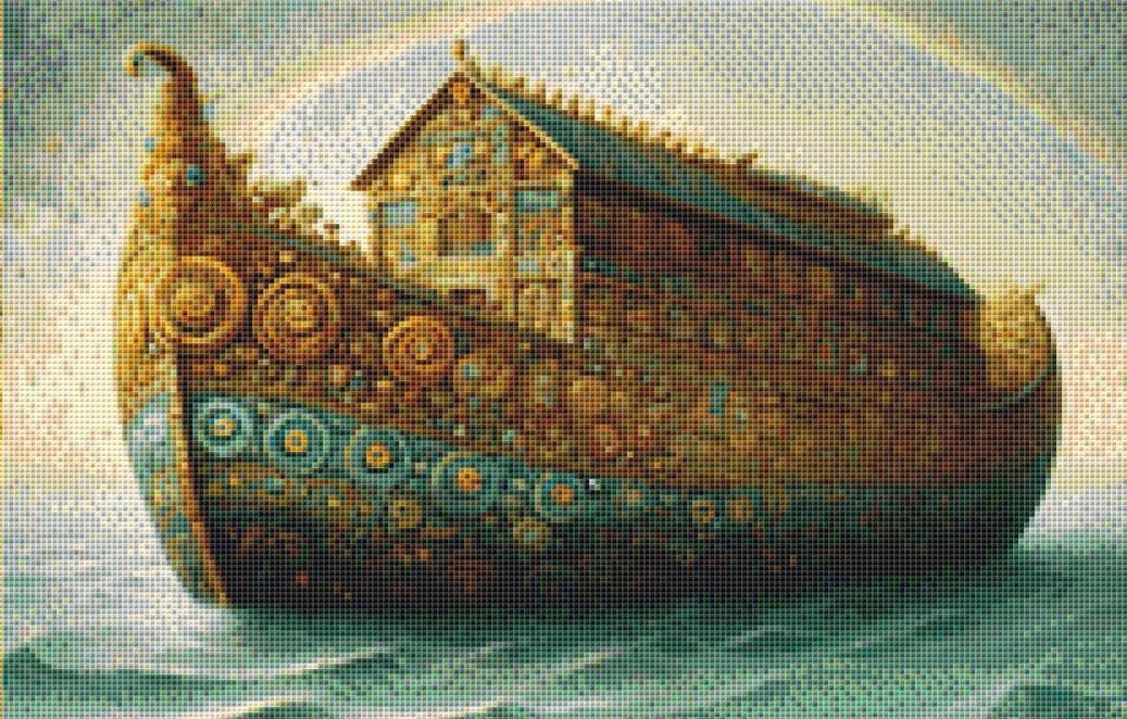 Noah's Ark counted cross stitch pattern by Mystic Vision Gallery