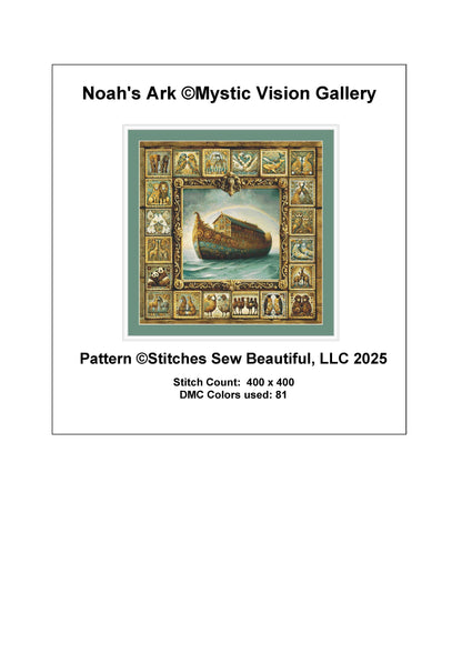Noah's Ark counted cross stitch pattern by Mystic Vision Gallery