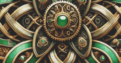 Steampunk Celtic Mandala counted cross stitch pattern by Mystic Vision Gallery