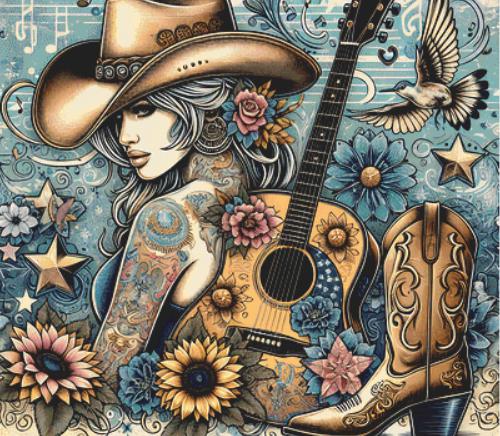 Country Darlin counted cross stitch pattern by Coastal Bliss Studios