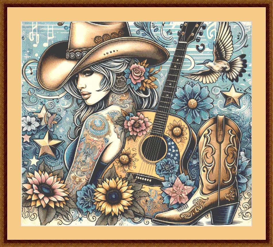 Country Darlin counted cross stitch pattern by Coastal Bliss Studios