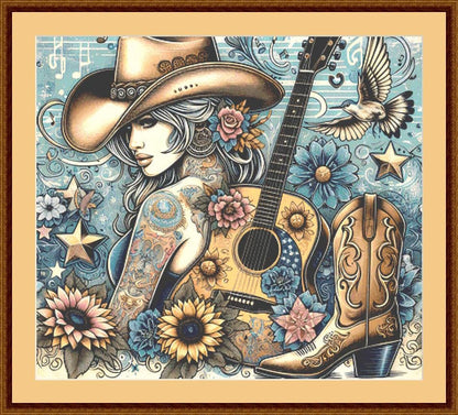 Country Darlin counted cross stitch pattern by Coastal Bliss Studios