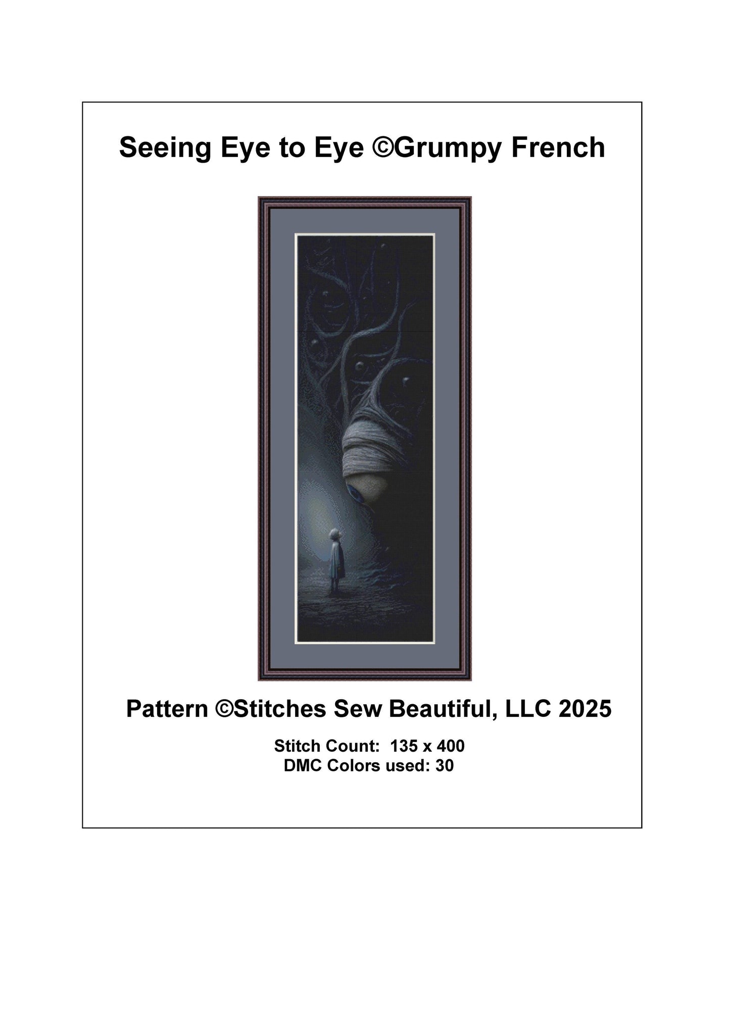 Seeing Eye to Eye counted cross stitch pattern by Grumpy French