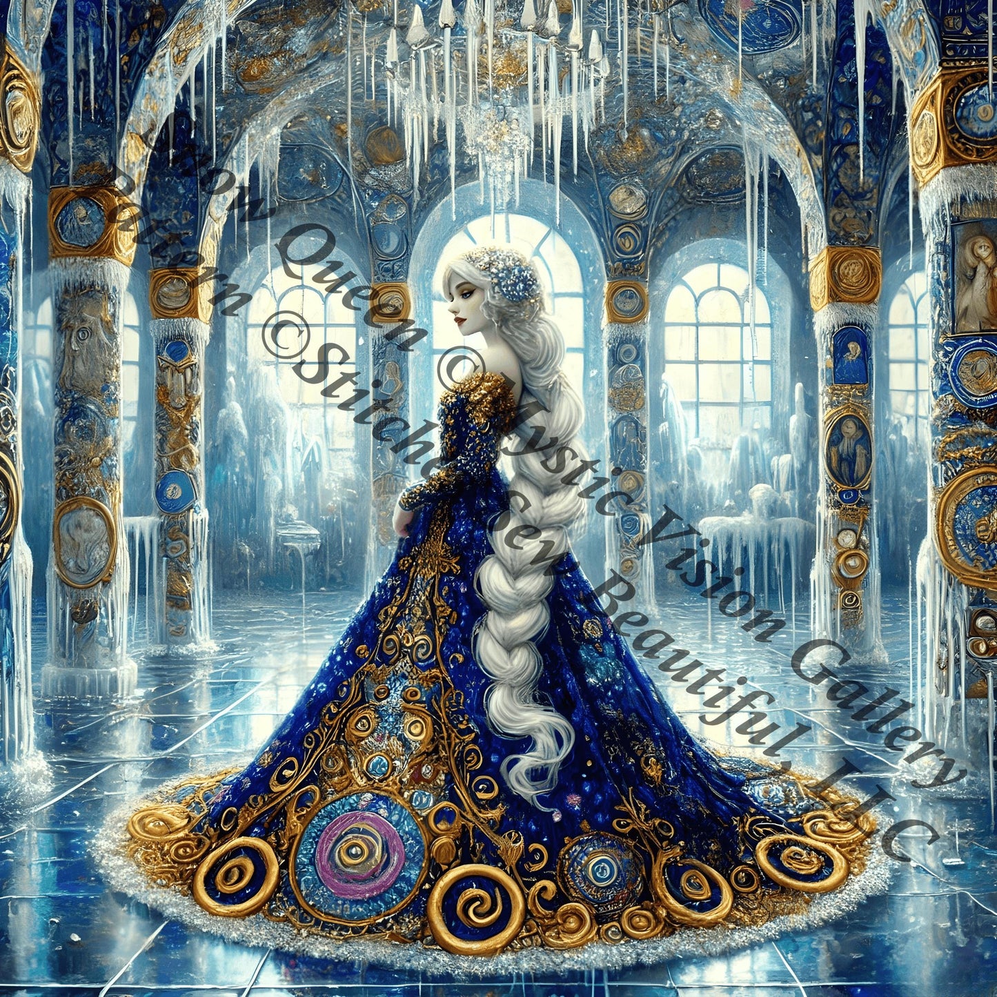 Snow Queen counted cross stitch pattern by Mystic Vision Gallery
