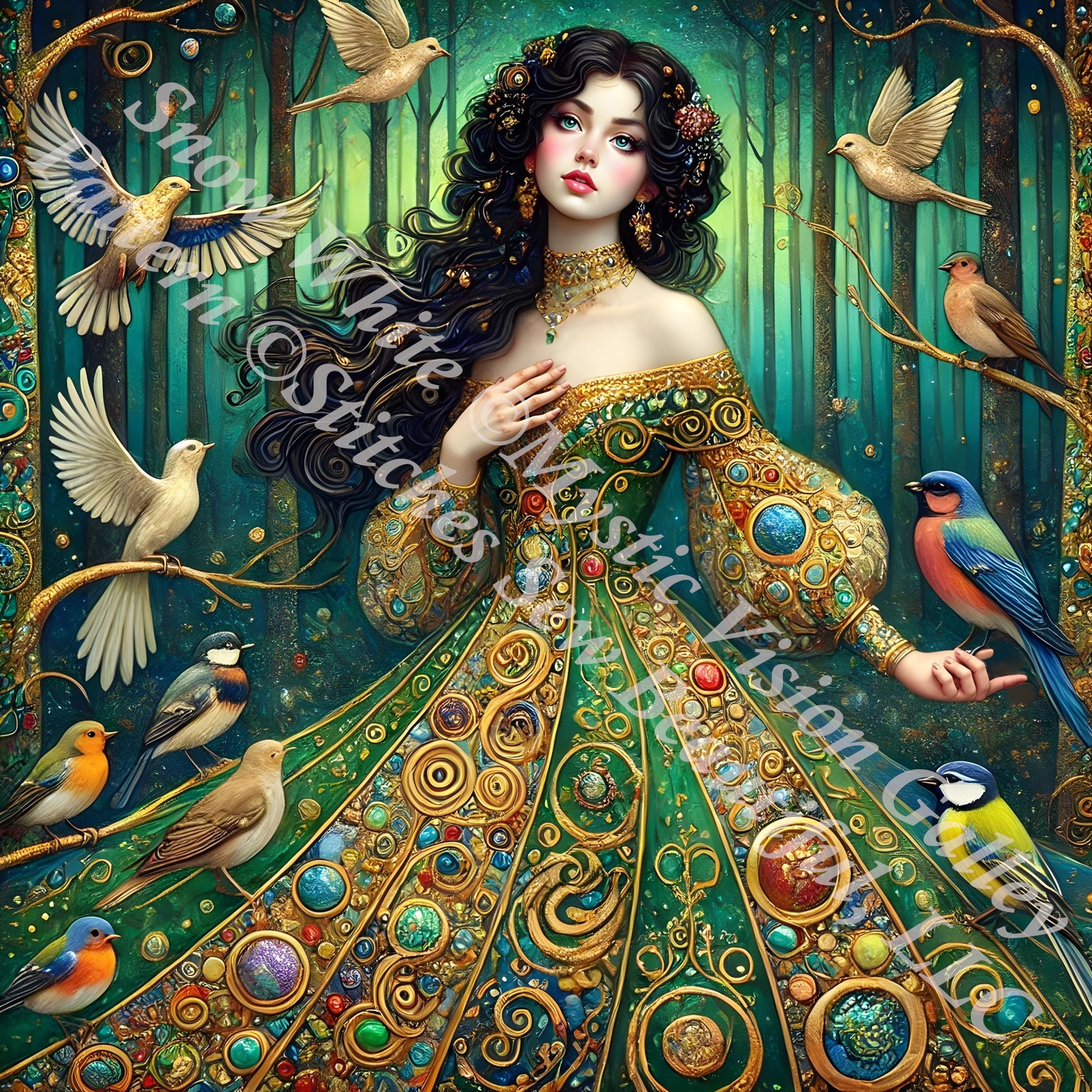 Snow White counted cross stitch pattern by Mystic Vision Gallery