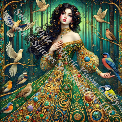 Snow White counted cross stitch pattern by Mystic Vision Gallery