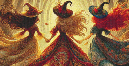 Witchy Walk counted cross stitch pattern by Mystic Vision Gallery