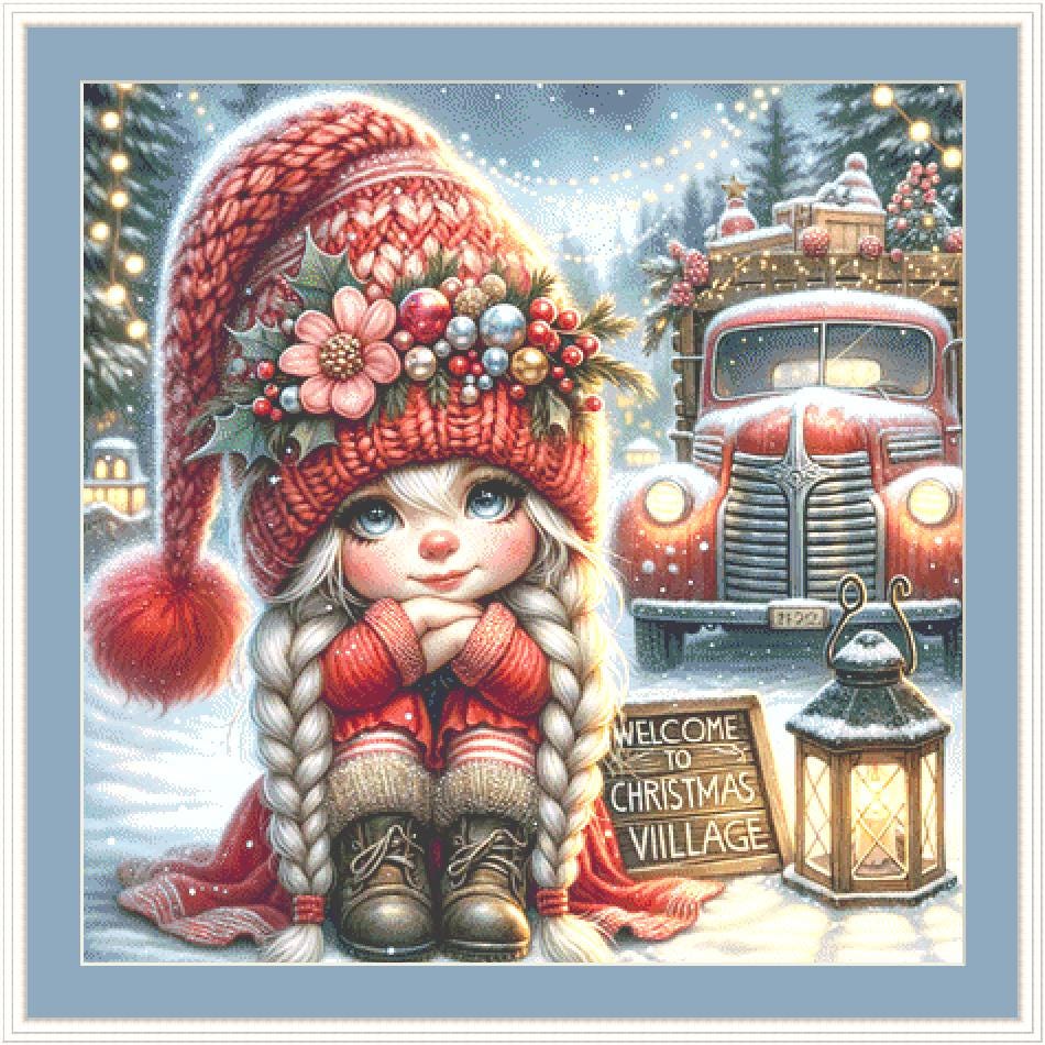 Welcome to Christmas Village counted cross stitch pattern by Design Studio Trend