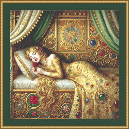 Sleeping Beauty counted cross stitch pattern by Mystic Vision Gallery