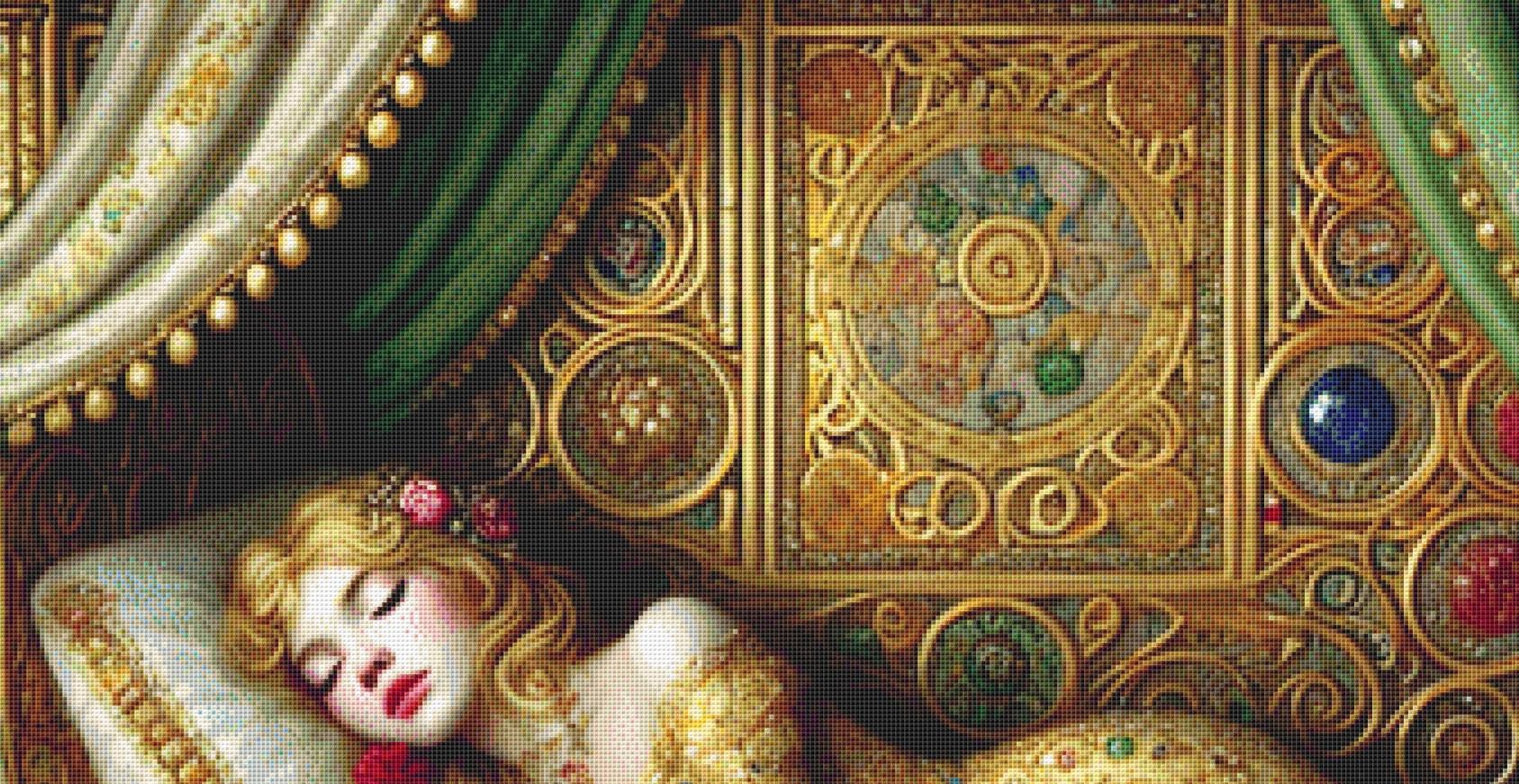 Sleeping Beauty counted cross stitch pattern by Mystic Vision Gallery