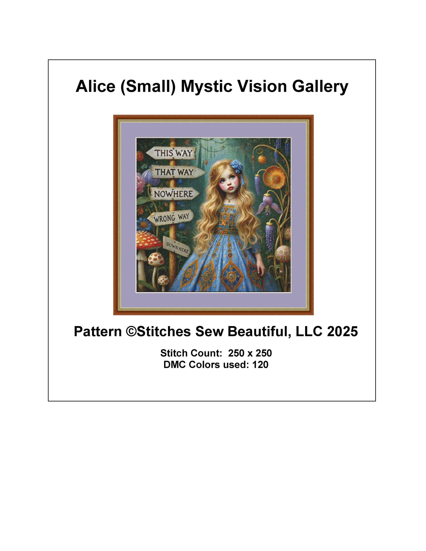 Alice (Small) counted cross stitch pattern by Mystic Vision Gallery