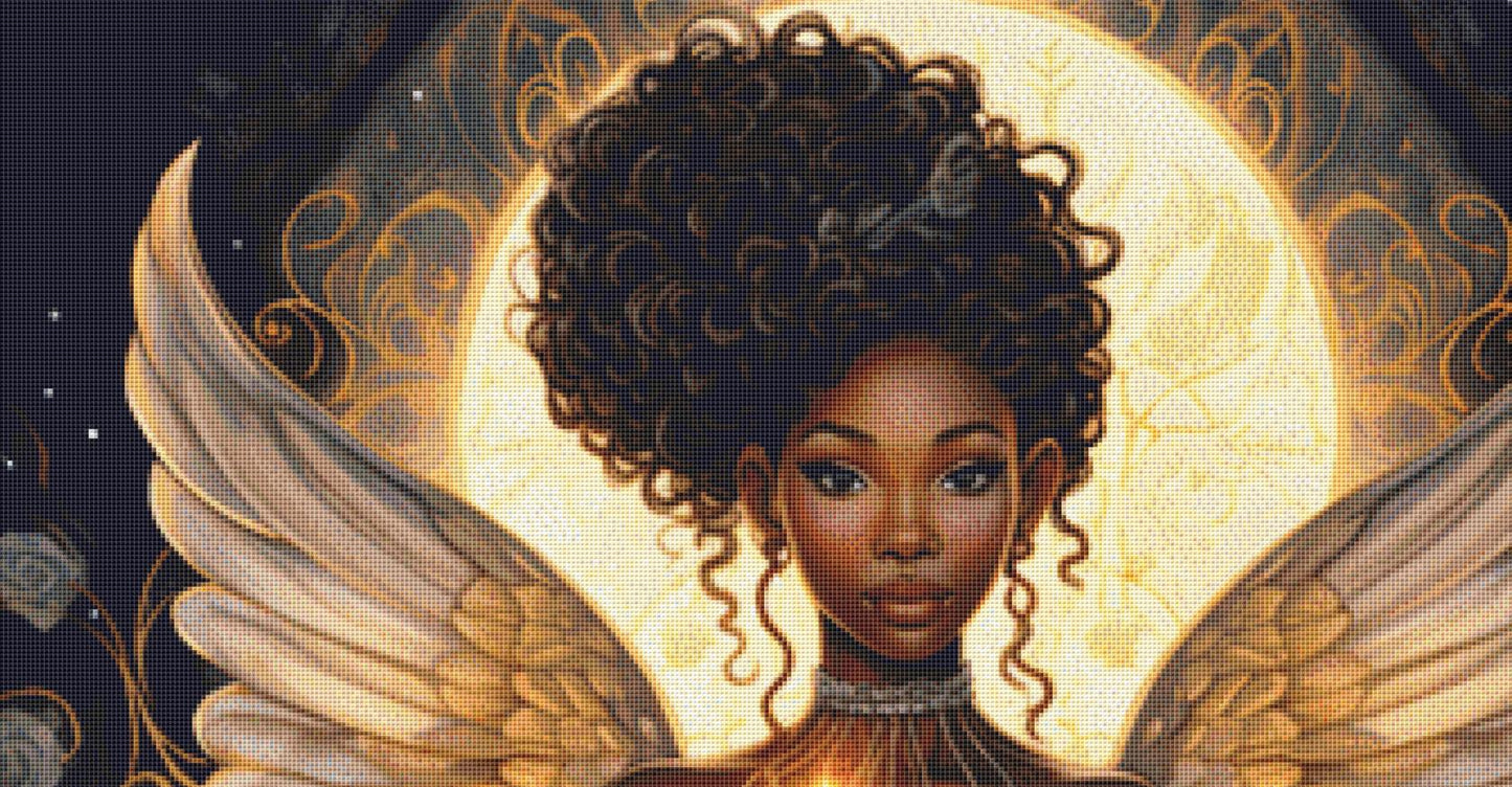 Angel counted cross stitch pattern by Artemis Rey Digital Art