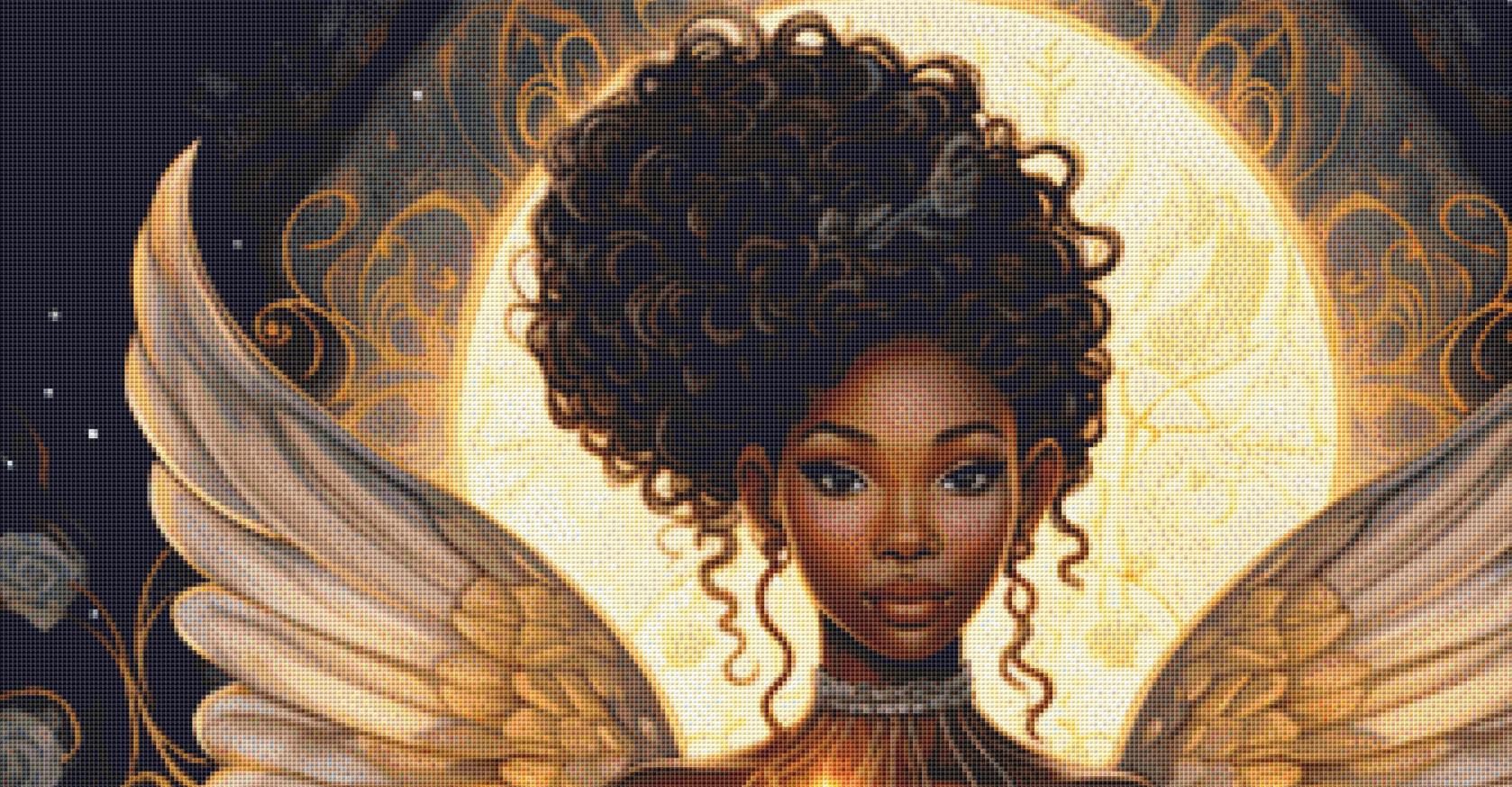 Angel counted cross stitch pattern by Artemis Rey Digital Art