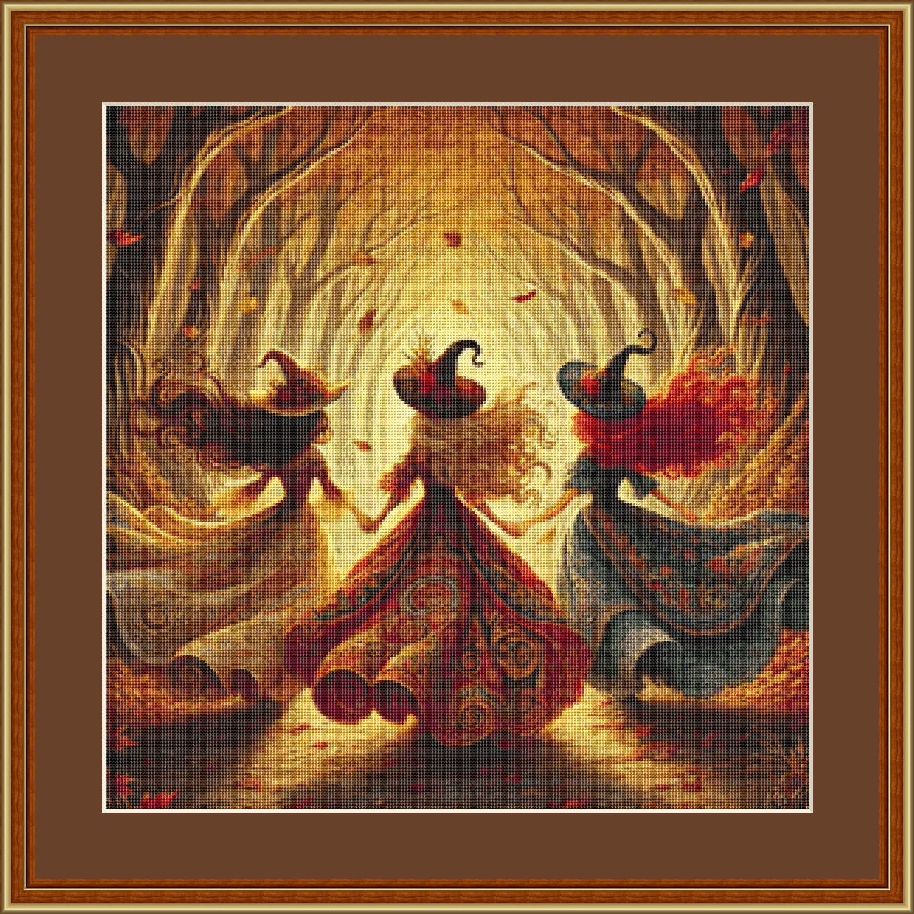 Witchy Walk (Small) counted cross stitch pattern by Mystic Vision Gallery