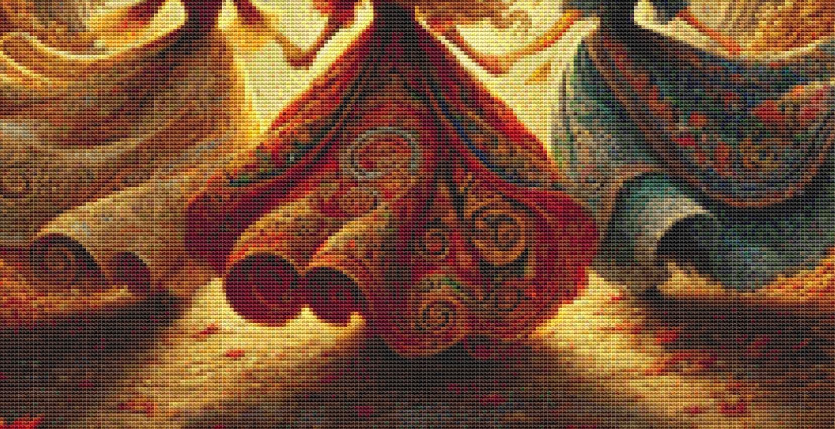 Witchy Walk (Small) counted cross stitch pattern by Mystic Vision Gallery