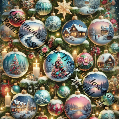 Ornaments on the Tree counted cross stitch pattern by Eder Jose Rosa