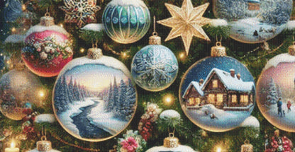 Ornaments on the Tree counted cross stitch pattern by Eder Jose Rosa