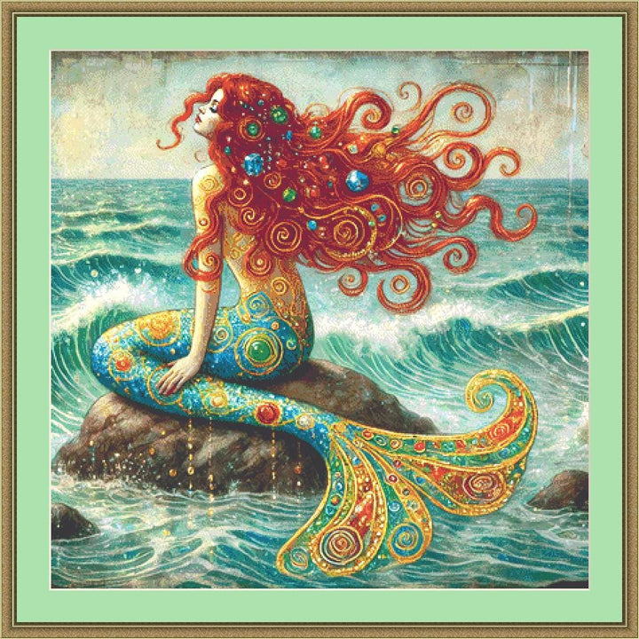 Little Mermaid counted cross stitch pattern by Mystic Vision Gallery