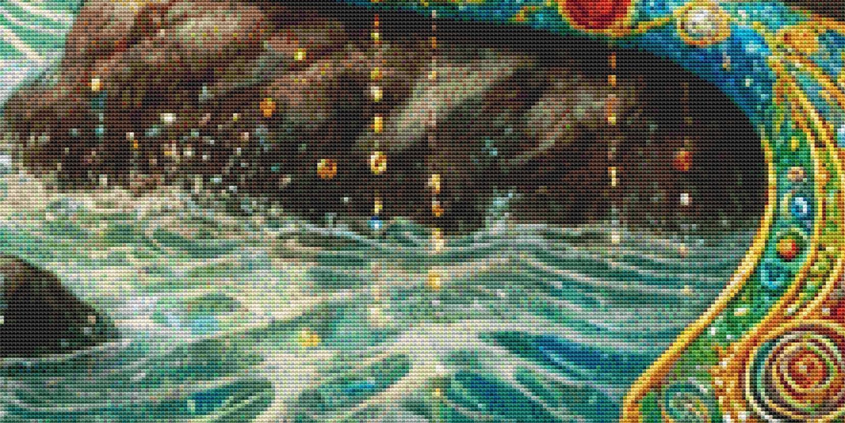 Little Mermaid counted cross stitch pattern by Mystic Vision Gallery
