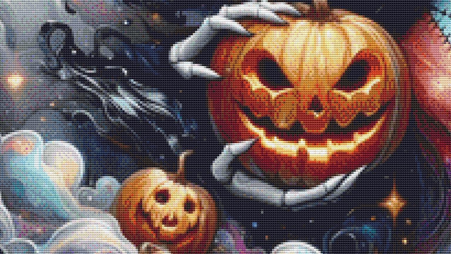Jack and Sally counted cross stitch pattern by Clarissa Design Studio